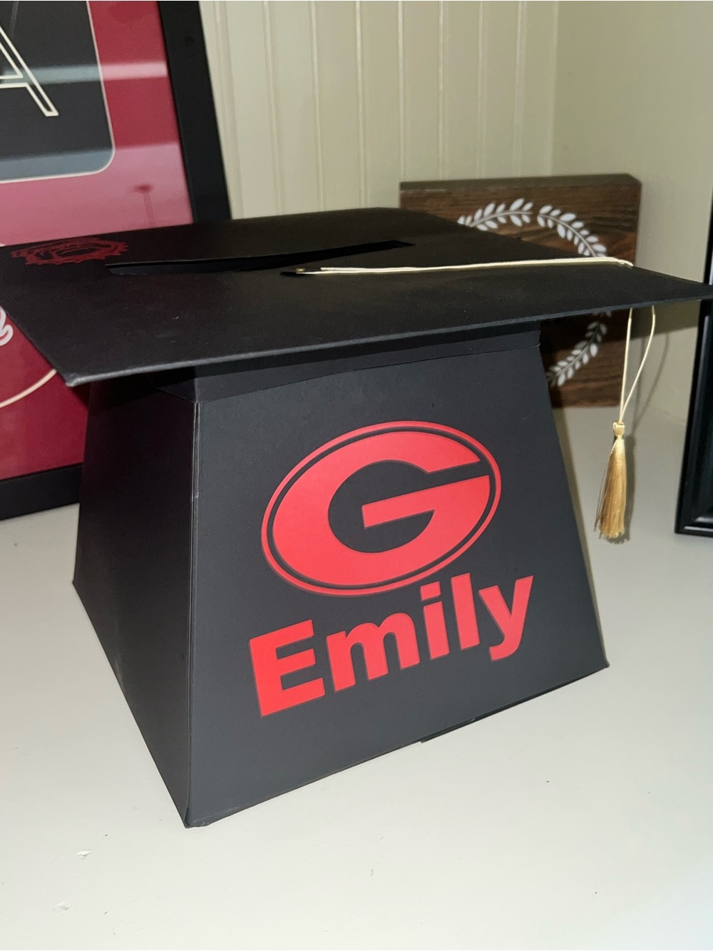 University of Georgia UGA graduation cap card box “Emily” Bulldog dawgs